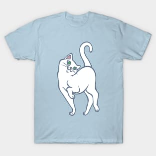 Begging for Pettings--White Cat Style T-Shirt